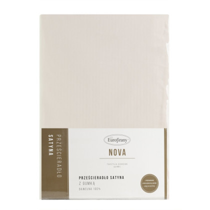 Prestieradlo 100x200 / 25 cm z bavlneného saténu - bežová